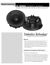 Definitive Technology DI 6.5STR DI Series Manual