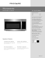 Frigidaire FFMV1745TS Product Specifications Sheet