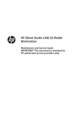 HP ZBook x360 Maintenance and Service Guide