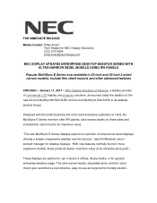 NEC E221N-BK Launch Press Release