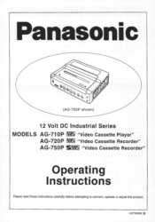 Panasonic AG750 AG710 User Guide