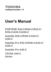 Toshiba R30-C PT365C-09X033 Users Manual Canada; English