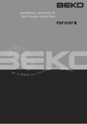 Beko FXF6107 Installation and Operation Instructions