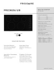 Frigidaire FFEC3625US Product Specifications Sheet