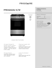 Frigidaire FFEH2422UW Product Specifications Sheet