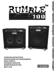 Fender Rumble 100 - 210 amp 115 Owner Manual