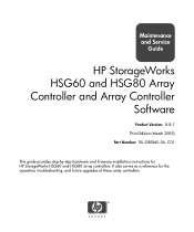 HP StorageWorks MA8000 HP StorageWorks HSG60 and HSG80 Array Controller and Array Controller Software Maintenance and Service Guide (EK-G80MS-SA. C01, 