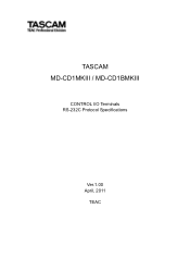 TASCAM MD-CD1MKIII mkIII RS-232C Documentation
