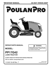 Poulan PP17G42 Parts Manual