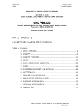 Sony SNCVB632D A&E Spec Documents (SNC-VB632D A&E Spec Document)