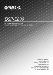 Yamaha DSP-E800 Owner's Manual