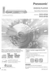Panasonic DVDXP30PS DVDXP30 User Guide