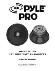 Pyle PDW15125 Owners Manual