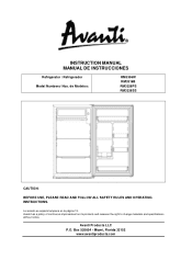Avanti RM3306W Instruction Manual