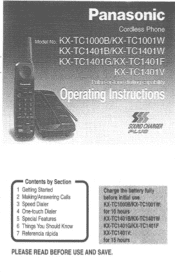 Panasonic KXTC1401W Cordless 900 Analog