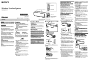 Sony SRS-BTD70 Operating Instructions