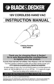 Black & Decker BDH1800S Type 1 Manual - BDH1800S