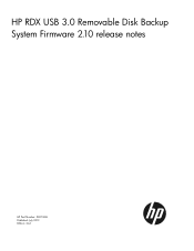 HP RDX1000 HP RDX USB 3.0 Removable Disk Backup System Firmware 2.10 release notes (5697-2616, July 2013)