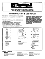 Kenmore 60581 Use and Care Guide