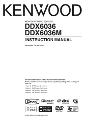 Kenwood DDX6036M User Manual 1