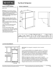 Maytag MRT311FFFH Dimension Guide