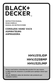 Black & Decker HHVJ315JDP27 Instruction Manual