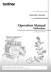 Brother International PR1050X Operation Manual Addendum for My Design Center