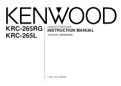 Kenwood KRC-265RG User Manual