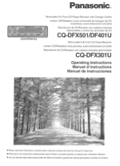 Panasonic CQDFX501U CQDF401U User Guide