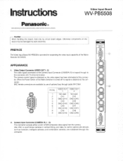 Panasonic WVPB5508 WVPB5508 User Guide