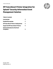 HP Color LaserJet Managed M553 FutureSmart Printer Integration for Splunkr Security Information Event Management Solution