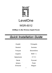 LevelOne WGR-6012 Quick Install Guide