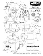 Waring WFP16SCD Parts List and Exploded Diagram