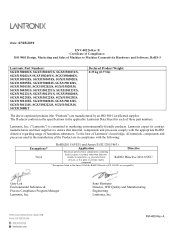 Lantronix SGX 5150 IoT Device Gateway Certificate of Compliance RoHS3 FM-409rA