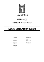 LevelOne WBR-6003 Quick Install Guide