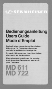 Sennheiser MD 611 722 Instructions for Use