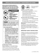 Frigidaire FFGF3021ZW Installation Instructions (All Languages)