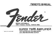 Fender Super Twin Owner Manual