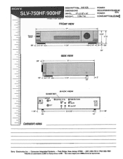 Sony SLV-900HF Dimensions Diagrams