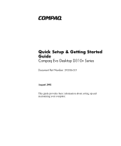 Compaq Evo D310v Quick Setup & Getting Started Guide