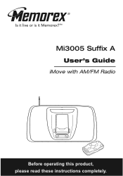 Memorex Mi3005BLK Manual