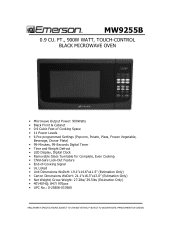 Emerson MW9255B Specifications