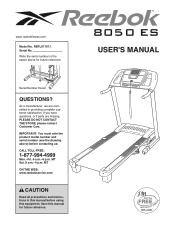 Reebok 8050 Es Treadmill English Manual