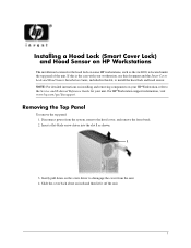 HP xw6000 HP Workstations - Installing a Hood Lock (Smart Cover Lock) and Hood Sensor