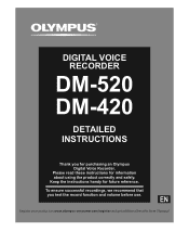 Olympus 142075 DM-420 Detailed Instructions (English)