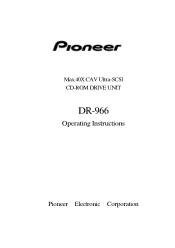 Pioneer DR-966 DR-966 User's Manual