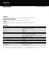 Sony MDR-EX37B Marketing Specifcations (Black)