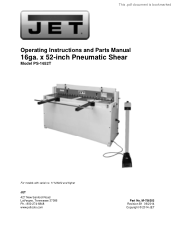 JET Tools PS-1652T User Manual