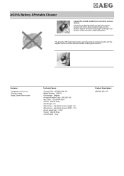 AEG AG61A Specification Sheet
