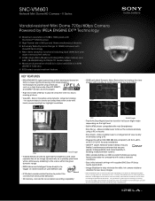 Sony SNCVM601 Specification Sheet (SNC-VM601 datasheet)